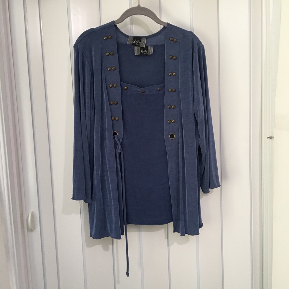 Slinky Brand Jacket & Tank Top Sz M